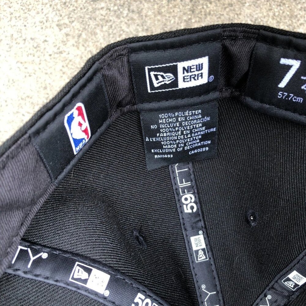 NEW ERA Utah Jazz Fitted Hat 7 1/4 Black Men's 59Fifty Cap NBA Basketball - Picture 8 of 8